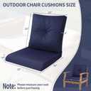 Pauwer Outdoor Chair Cushions Set, 22x24 Inch Waterproof Deep Seat Cushions for Outdoor Furniture, High Resilience Foam Patio Furniture Cushions with 22x22 Back Cushion for Chair Sofa Couch, Navy Blue