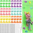 Meooeck 72 Pcs Kids Rock Wall Climbing Holds Set Colorful Grips with Mounting Screws and Hardware for DIY Indoor Outdoor Backyard Playground Play Set Back to School Birthday Gift(Pastel Color)