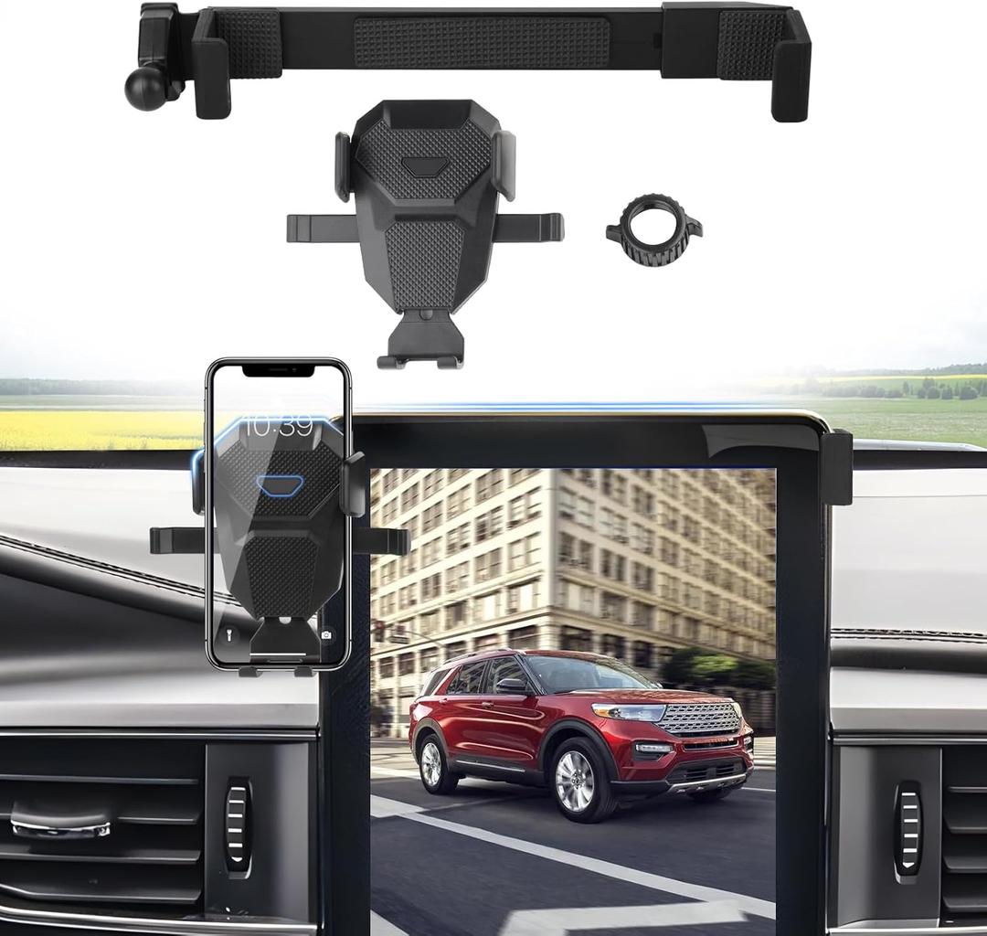 Car Phone Holder for 2020-2025 Ford Explorer Accessories,Adjustable Explorer Phone Mount for 10.1-inch Screen,Hands-Free Ultra Stable Phone Stand