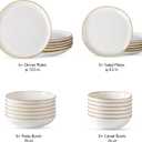 AmorArc Ceramic Dinnerware Sets for 6, 24Pcs Plates and Bowls Sets Dishes | Stoneware Handmade Reactive Glaze Dinner Set, Highly Scratch Resistant | Dishwasher & Microwave Safe Dishware