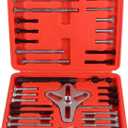 Harmonic Balancer Puller Set, 46 Pcs Flywheel Steering Wheel Puller Kit Gear Puller Yoke Crankshaft Pulley Puller