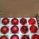 WDS WONDROUS Glass Christmas Hanging Ball Ornaments, Set of 12 Decorative Balls for Xmas Tree Decoration, Shiny and Matte Deep Red Christmas Ornaments