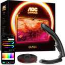 AOC TV LED Backlight, TV Lights That Change with TVs for 55-65 inch Screen, RGB Strip Lighting with Sensor, Syncs Behind The Monitor, Smart App Control, Movie Game Music & DIY Mode, 14.8FT