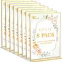EHWINE 8 Pack Acrylic Sign Holder 8.5 x 11, Double-Sided Tabletop Gold Sign Holder, Clear Acrylic Picture Frame Menu Flyer Paper Holder Display Stand for Home Wedding Party (with Non-Slip Pads)