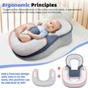 Baby Lounger Pillow for Infant Support Cushion Reflux Pillow, Bottle Feeding, Tummy Time,Wedge Pillow for Newborn,Adjustable Baby Wedge Pillow for Reducing Spit-Up