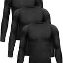 TELALEO 3 Pack Boys' Girls' Compression Shirts Youth Long Sleeve Undershirt Sports Moisture Wicking Baselayer (Small)