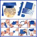 24 Pcs 2026 Graduation Jars with LED Lights & Stickers, Grad Cap Container with Tassels, Class of 2026 Grad Party Favors DIY Table Decor Gifts (Blue)