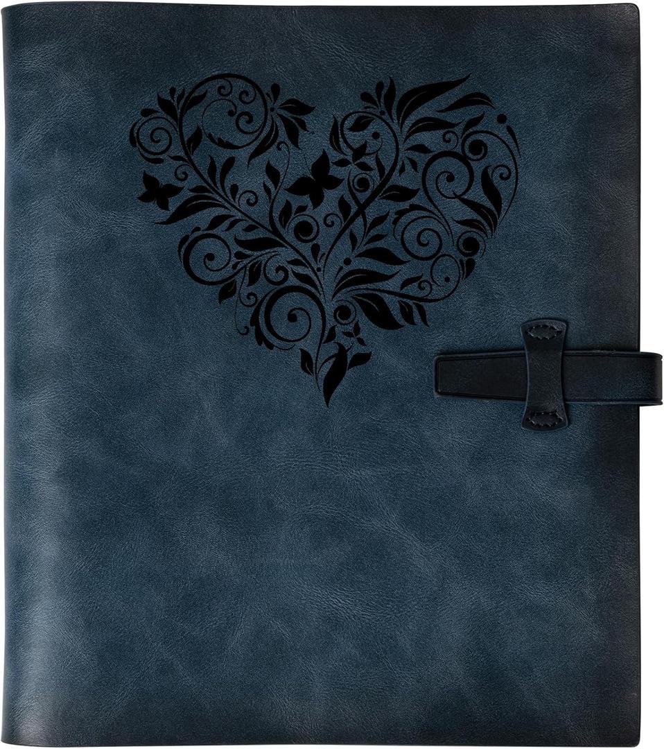 Photo Album 4x6 200 Photos, Genuine Leather Photo Albums with Writing Space with 30 Writing Paper, Travel Family Wedding Kids Graduation Ultrasound Baby Picture Album Scrapbook Photo AlbumLOVE