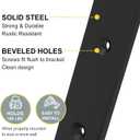 6-Pack Heavy Duty 10-Inch Black Shelf Brackets, L Shelf Bracket 10 Inch for Floating Shelves, 1/5-Inch Thick