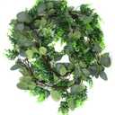 Eucalyptus Garland 6.10 FT | Greenery Garlands | Greenery Vines Garland | Faux Garlands | Wedding Ceremony Fake Greenery | Artificial Garland Greenery | Rustic Farmhouse Decor | Wedding Garland Decor