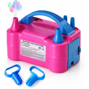 Balloon Pump Electric with Dual Nozzles & Tying Tool - Portable Inflator for Party Balloons, Gender Reveal, Baby Shower, Holidays