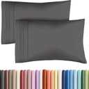 King Pillow Cases Set of 2 - Ultra Soft Hotel Quality Pillowcase Covers - Comfy, Cozy & Wrinkle Free - Shrinkage, Stain and Fade Resistant - Machine Washable Pillow Protectors - 2 Piece Set - Charcoal