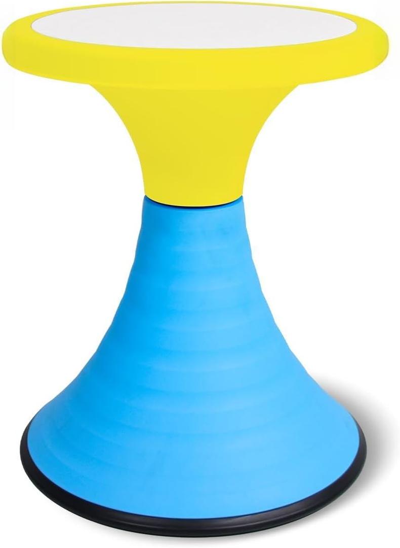 AOBOTE Kids Wobble Swivel Stool, 15.7" Height Wiggle Stool for Ages 6+, 360 Rotatable Active Learning Chair, Flexible Seating for Classroom & Home, Improves Posture & Focus, Blue