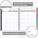 Monthly Planner 2026-2027 - JUL 2026 - DEC 2027 Planner/Calendar,18 Monthly Planner with Contacts & Passwords, 8.5" x 11" Planners 2026-2027, Colorful Tabs, Thick Paper, Black
