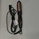 Thermal Brush, MINI & Tiny 1 Inch Ionic Heated Round Brush for Blowout Look, Tourmaline Ceramic Ionic Curling Iron for Short to Medium Hair, Adjustable Temperature, Dual Voltage, Compact-Size (Black)