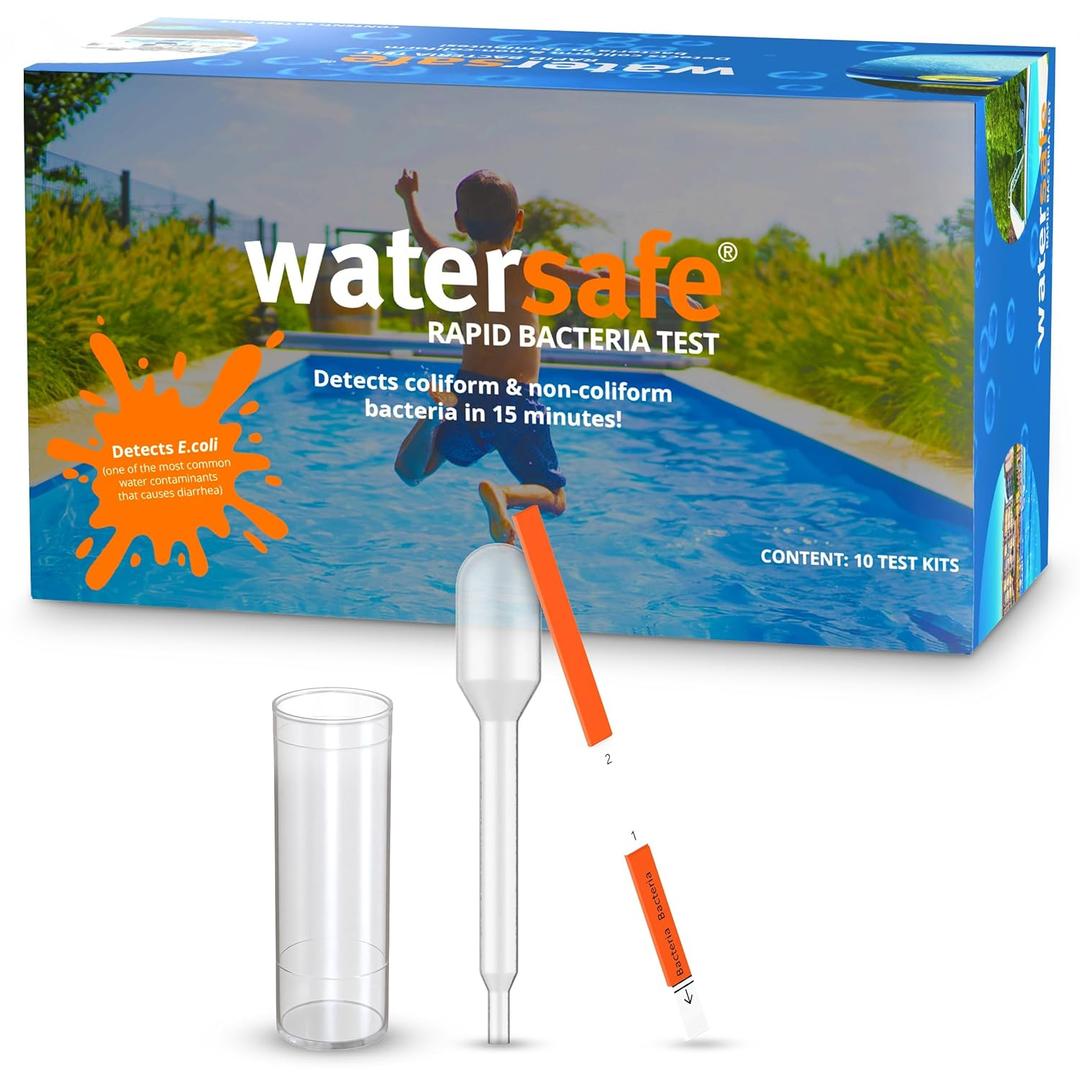 Pool and Spa Rapid Bacteria Test by Watersafe, Detects Down to 1 Bacteria/L, including E. coli, Salmonella and More, Pack of 10