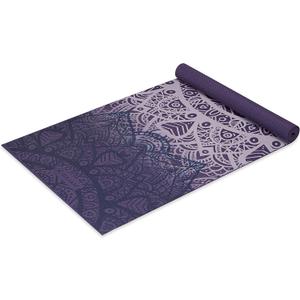 Gaiam Print Yoga Mat, Non Slip Exercise & Fitness Mat for All Types of Yoga, Pilates & Floor Exercises (Purple Lattice)