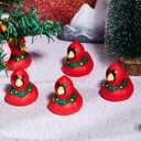 DEEKIN 24 Pcs Christmas Cardinal with Wreath Rubber Ducks 2 Inch Christmas Themed Rubber Ducks for Holiday Party Favors Seasonal Events Award Gifts