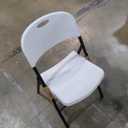 Amazon Basics Sturdy Foldable Plastic Chair, Portable, 350-Pound Capacity, White, 6-Pack