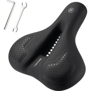 ROCKBROS Bike Seat for Men Women Comfort Wide Gel Bike Seat Replacement, Breathable Waterproof Padded Bicycle Saddle, Compatible with Cruiser/Mountain/Fat Bikes