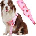 Dog Front Leg Recovery Sleeve Single Sleeve to Prevent Licking, Scratching & Biting Cone Collar Alternative for Surgery, Wound Care, ACL CCL, Joint Protection(Blush Strawberry XS)