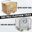 3 Pole Panel Cart,Flatbed Truck with Swivel Casters,1500LBS Weight Capacity