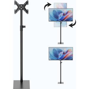TV Stand with Mount 360 Degree Swivel TV Floor Stand Height Adjustable and Tilt Function Universal Floor TV Stand for 12 to 43 inches Flat Screen or Curved TVs Monitors Display Trolley Stand