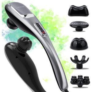 MEGAWISE Handheld Deep Tissue Neck Back Electric Massager for Shoulder, Waist, Leg, 3700 RPM Powerful Motor with 5 +2 Nodes & 5 Speeds, Knotty Muscle, A Little Heavy MEGAWISE Handheld Deep Tissue Neck Back Electric Massager for Shoulder, Waist, Leg, 3700 RPM Powerful Motor with 5 +2 Nodes & 5 Speeds, Knotty Muscle, A Little Heavy
