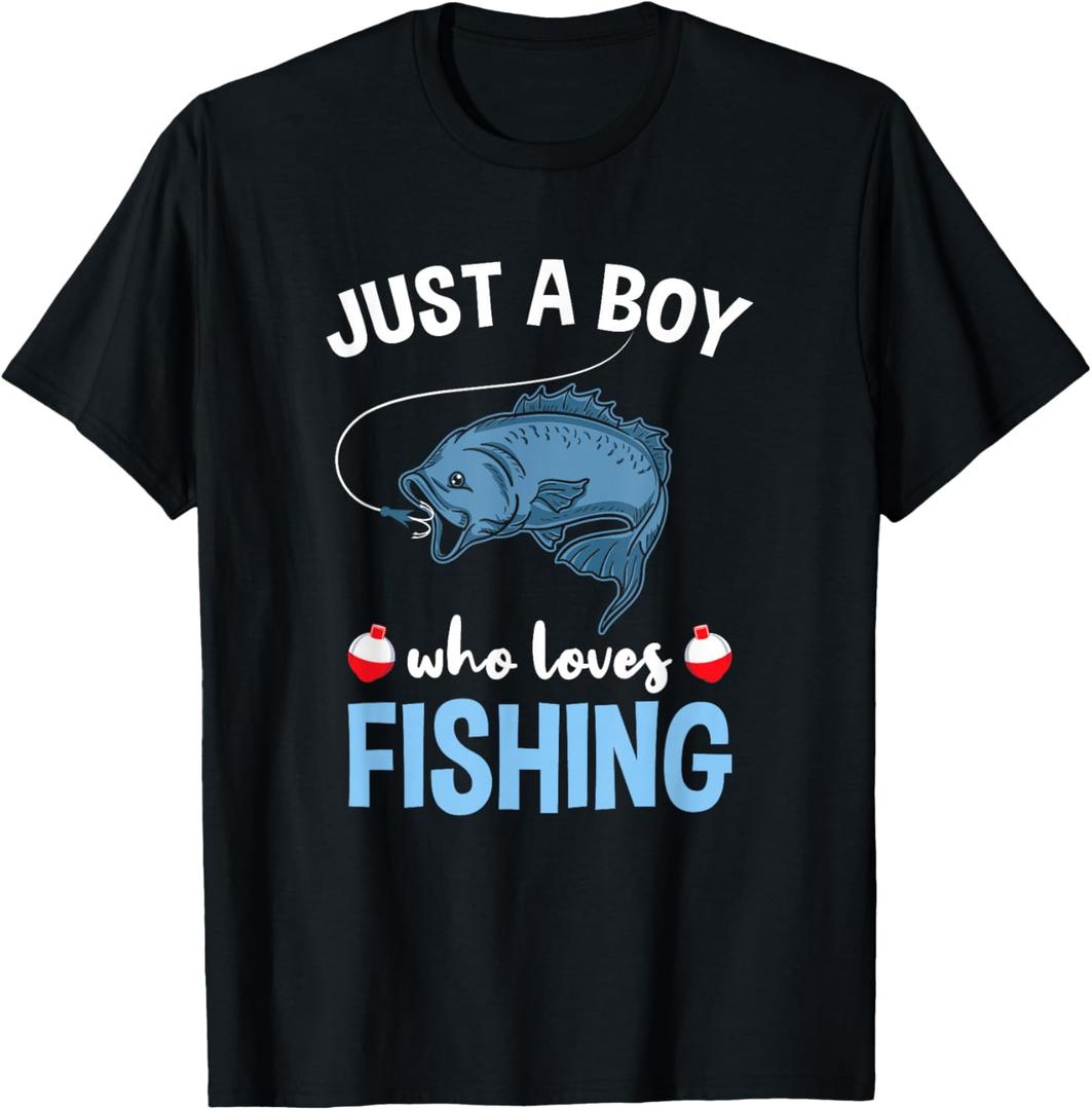 Just A Boy Who Loves Fishing T-Shirt. Size M