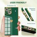 Tzomsze Compatible with iPhone 16 Plus Case,Camera Protection Cute Heart Pattern & Electroplate Reinforced Corners Shockproof Edge Bumper Case for Women Girls-Dark Green