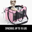 GORILLA GRIP Cat Carrier Travel Bag Up to 15 Lbs, Soft Collapsible Small Dog Carriers, Top and Side Entry Breathable Mesh, Grip Feet on Underside, Cozy Washable Waterproof Pad, Portable Kennel, Pink (17.0"L x 11.0"W x 11.0"H)
