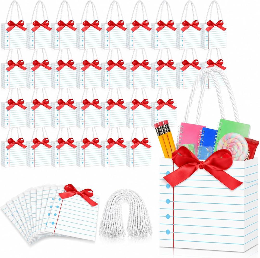 Moinchore 30 Pack Mini Back to School Teacher Gift Bags, Notebook Bags, 1 Count