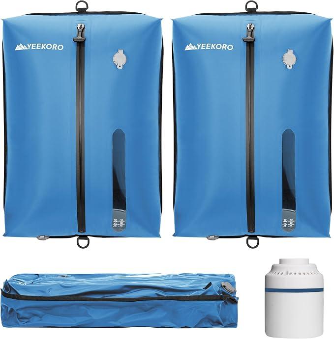 YEEKORO Vacuum Bag for Travel, Professional IPX8 Waterproof Reusable Vacuum Compression Bags for Travel Suitcases, Durable Space Saver Bag(2 PACK,With Pump)