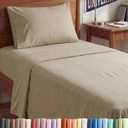 Twin XL Size 3 Piece Sheet Set - Comfy Breathable & Cooling Sheets - Hotel Luxury Bed Sheets for Women & Men - Deep Pockets, Easy-Fit, Soft & Wrinkle Free Sheets - Heathered Beige Oeko-Tex Bed Sheets