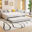 PVWIIK Upholstered Full Size Daybed with Trundle,Beige