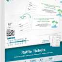 PrintWorks Printable Raffle Tickets With Tear-Away Stubs for Events & Fundraisers - 1000 Custom Tickets (Size 2.75" x 8.5") - 4 per Sheet - 250 Sheets (8.5" x 11") - Made in the USA - White (04295)