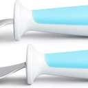 Munchkin Raise Toddler Fork and Spoon Utensil Set, Rest Keeps Tip Off Table, BPA Free, 6 Pack, Blue