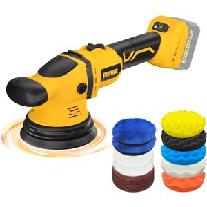Cordless Buffer Polisher Kit for Dewalt 20V Battery (No Battery), 6-Inch Orbital Car Polisher Variable Speed 18005500 RPM, 17PCS Polishing Accessories, for Car Polishing/Waxing (Tool Only)
