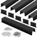 Moxweyeni Metal Line Pack Cover, Metal Decorative Ac Pipe Line Pack Cover for Black Ductless Mini Split Accessories, Air Conditioner, Heat Pump(5 Pack,Black,6" X 4" X 40")