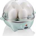Hamilton Beach 3-in-1 Electric Egg Cooker for Hard Boiled Eggs, Poacher Eggs, Omelet Maker & Vegetable Steamer, Holds 7, Mint (25504)