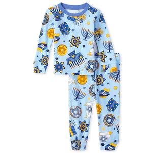 The Children's Place baby girls Family Matching Christmas Holiday Sets, Snug Fit 100% Cotton, Pajama Set, Hanukkah, 18-24 Months US