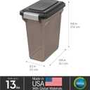 IRIS USA Dog Food Storage Container, Airtight Lid, Up to 13 Pounds Pet Food Storage, Versatile Pet Food Bin, Treats, BPA Free, Smoke, 1 Count