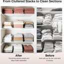 SortNStore Shelf Dividers Purse Organizer for Closet: 8-Pack Acrylic Bag Storage Organizer for Handbags, Clutches, Clothes, Sweater, Towel on Wood Shelves