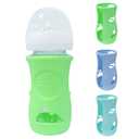 3 Pack Glass Baby Bottle Sleeve for Philips Avent, Anti Breakage Bottle Holder for Baby - Blue + Green + Cyan, 8 oz