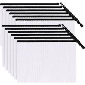12 Pcs A3 Zipper Mesh Pouch,Large Plastic Mesh Zipper Bags,A3 Plastic Zip File Folders Document Organizer Bags 12 Pcs A3 Zipper Mesh Pouch,Large Plastic Mesh Zipper Bags,A3 Plastic Zip File Folders Document Organizer Bags