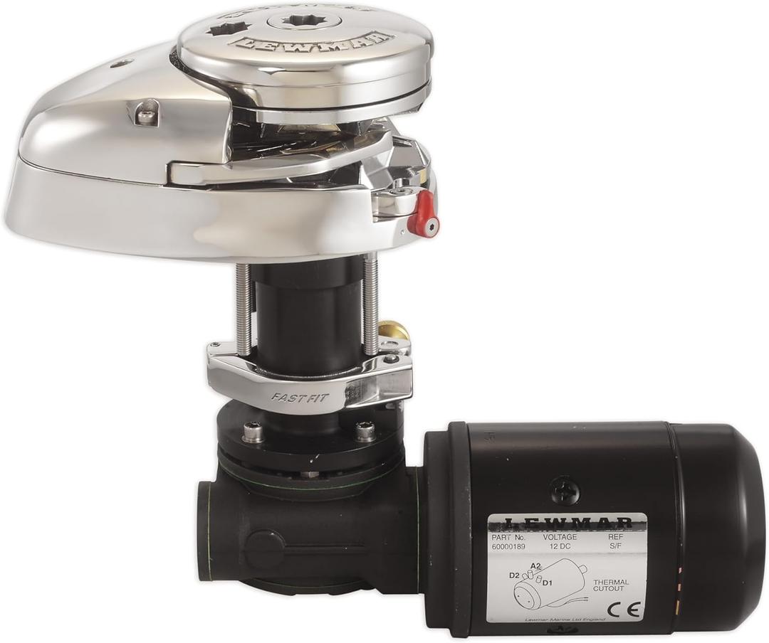 Lewmar V1 Motor Gearbox 12V FastFit, Allows for a One Person Windlass Setup, Clamping System for Precise Alignment, Allows for Rotation in 45 Degree Increments - 66810065