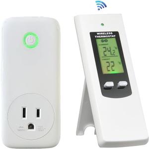Wireless Thermostat Digital Temperature Remote Sensor Controller Plug-in Thermostat