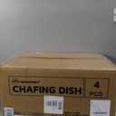 9.5QT Chafing Dishes for Buffet 4 Pack with 7 Pans Glass Lid, Gold