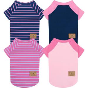 4 Pack Dog Sweaters Comfy Dog Clothes with Sleeves Puppy Shirts Pullover Pet Sweatshirt for Small Medium Large Dogs Boy Girl Doggy Outfits Cat Apparel, Purple, 3XL