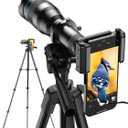 MIAO LAB High Power 60X HD Phone Telephoto Lens with 54" Extendable Tripod & Remote Shutter, Works with iPhone Samsung Pixel Android Any Smartphones